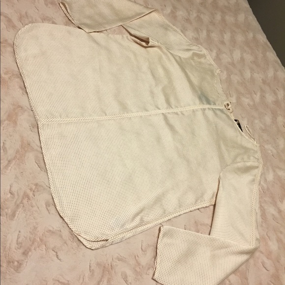 Banana Republic Silky Polka Dot Blouse w/Back Ties - Picture 6 of 8